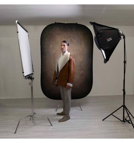 Lastolite by Manfrotto Fondo plegable Vintage 1,5m x 2,1m (5' x 7') Walnut (nuez)/Pewtar (peltre)